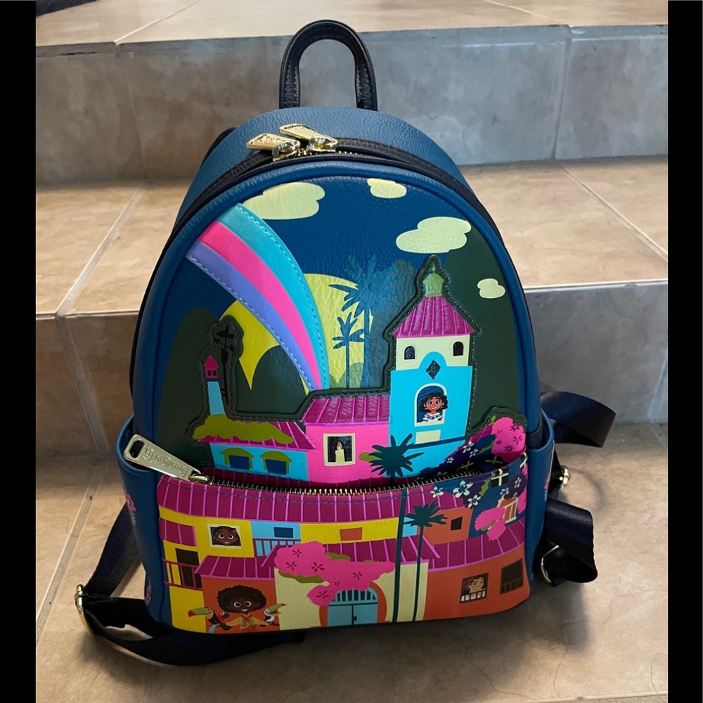 Disney Parks Loungefly Backpack Encanto Movie Mirabel Blue w/ Pink NEW w/ Tag